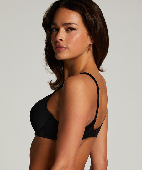 Soutien-gorge &agrave; armatures pr&eacute;form&eacute; Satin fleece, Noir