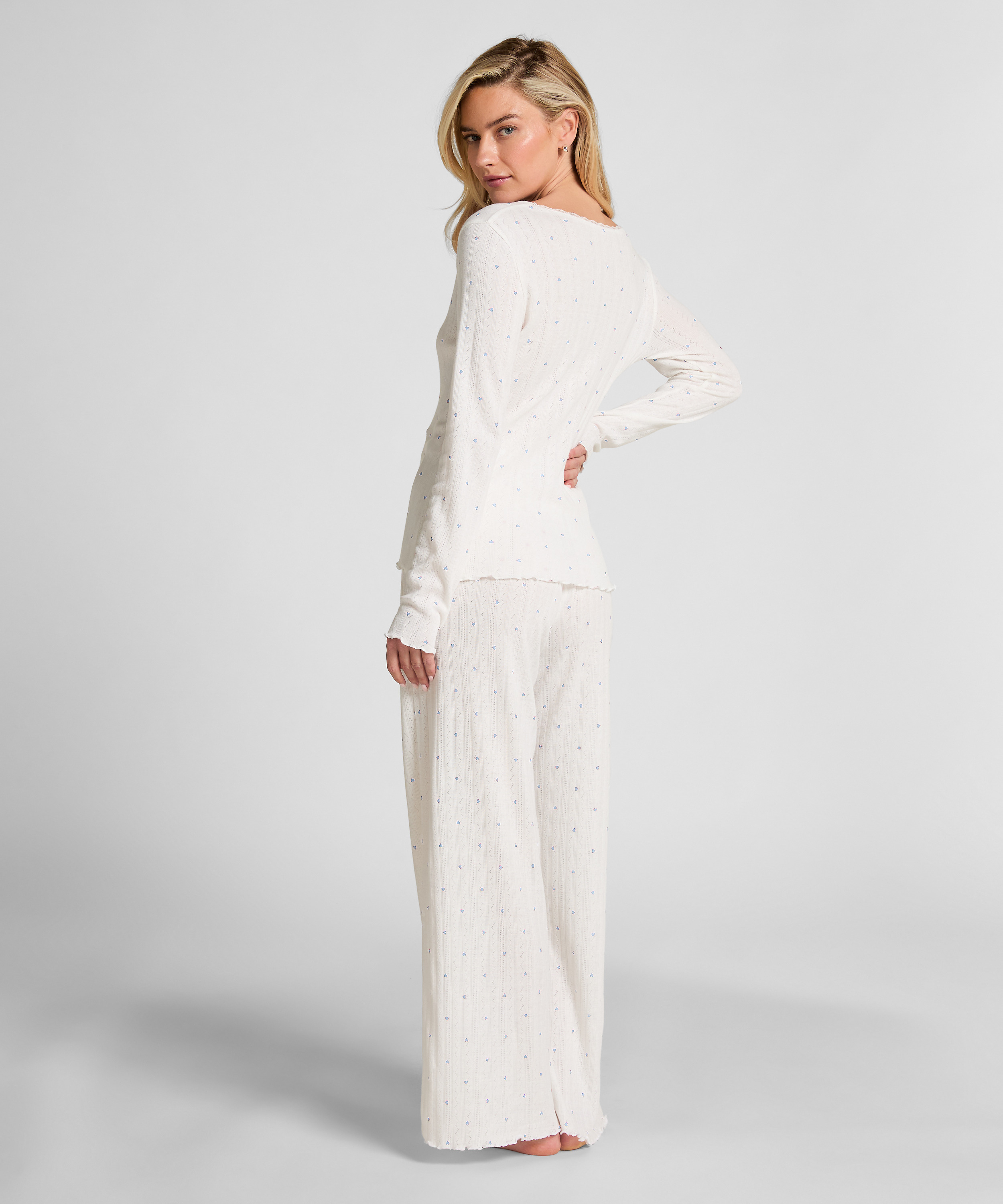 Pantalon de pyjama Pointelle, Bleu, main