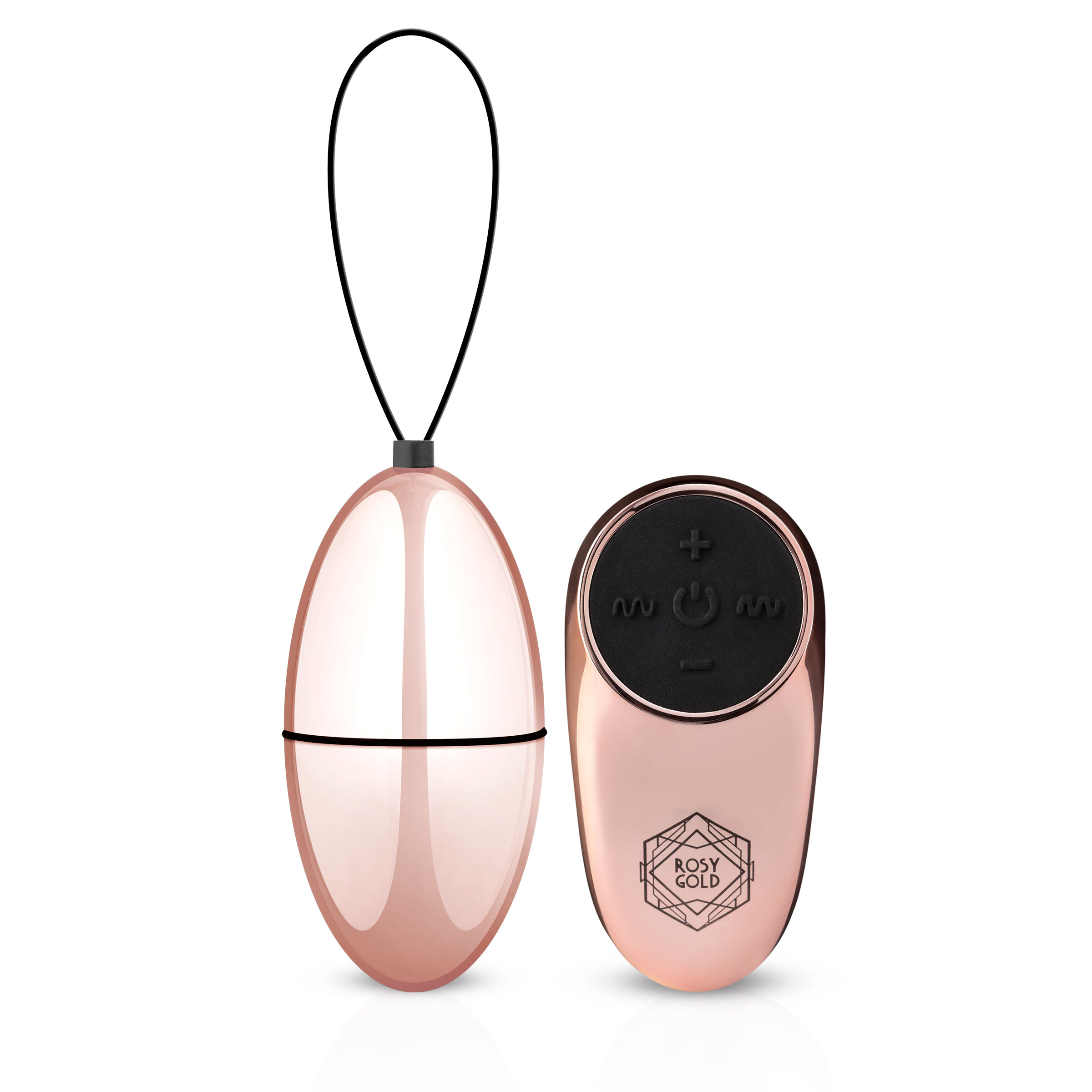 Œuf Vibrant Doré Rosé avec Télécommande, Noir Œuf Vibrant Doré Rosé avec Télécommande, Noir