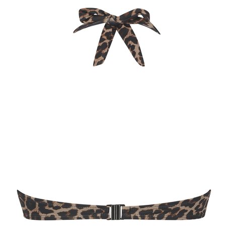 Haut de bikini à armatures à effet push-up préformé Leopard, Beige