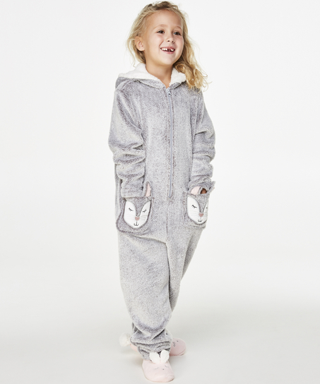 Fleece Onesie Kids, Gris