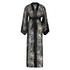 Kimono long chiffon lotus, Noir