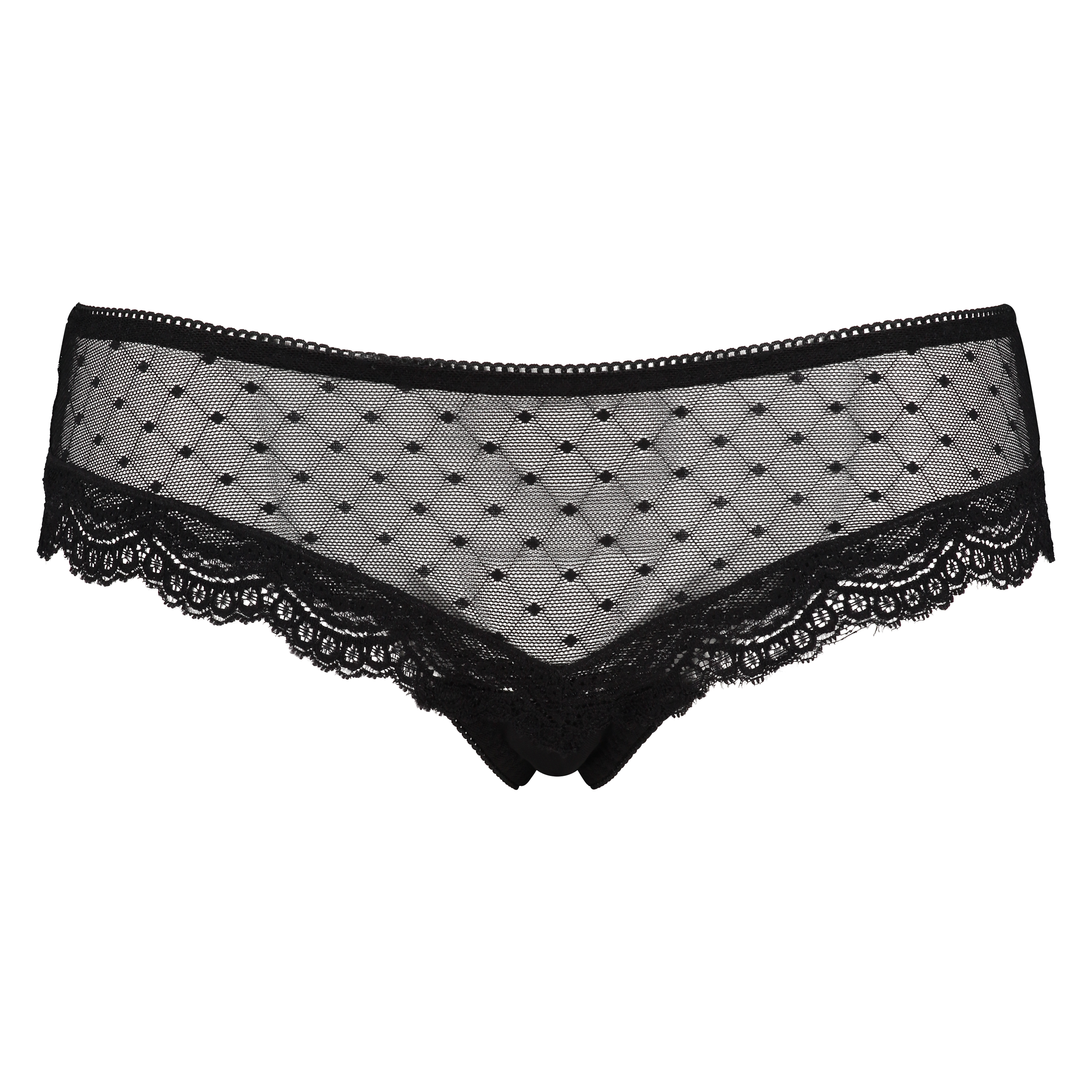 Slip brésilien Embroidered Mesh, Noir, main