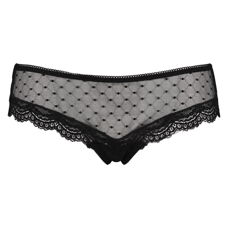 Slip brésilien Embroidered Mesh, Noir