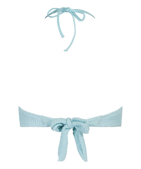 Haut de bikini bandeau Crinkle, Bleu