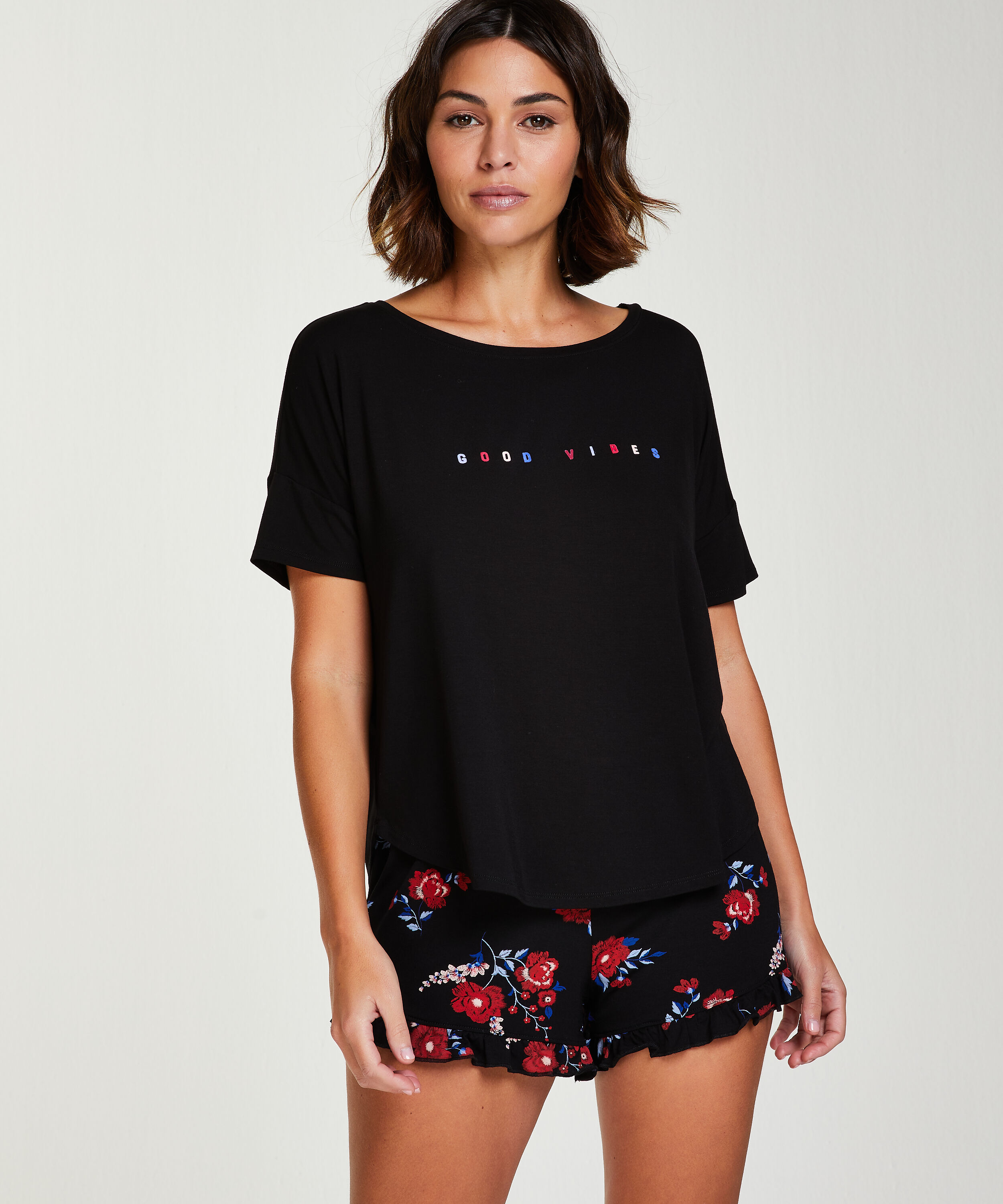 Ensemble de pyjama court, Noir