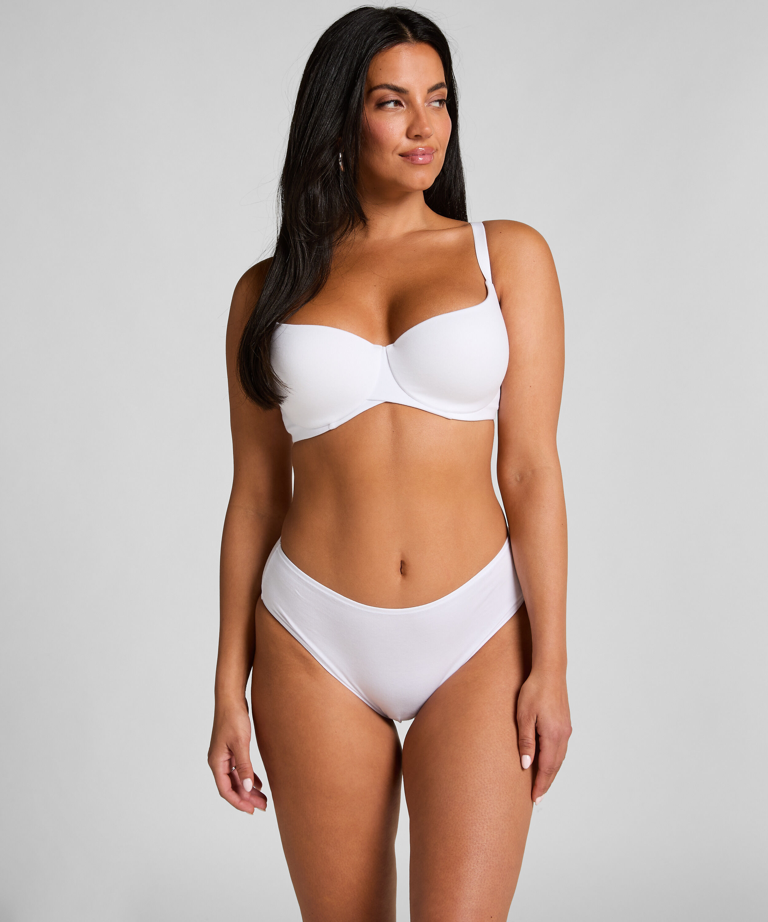 Culotte brésilienne jambe haute coton, Blanc