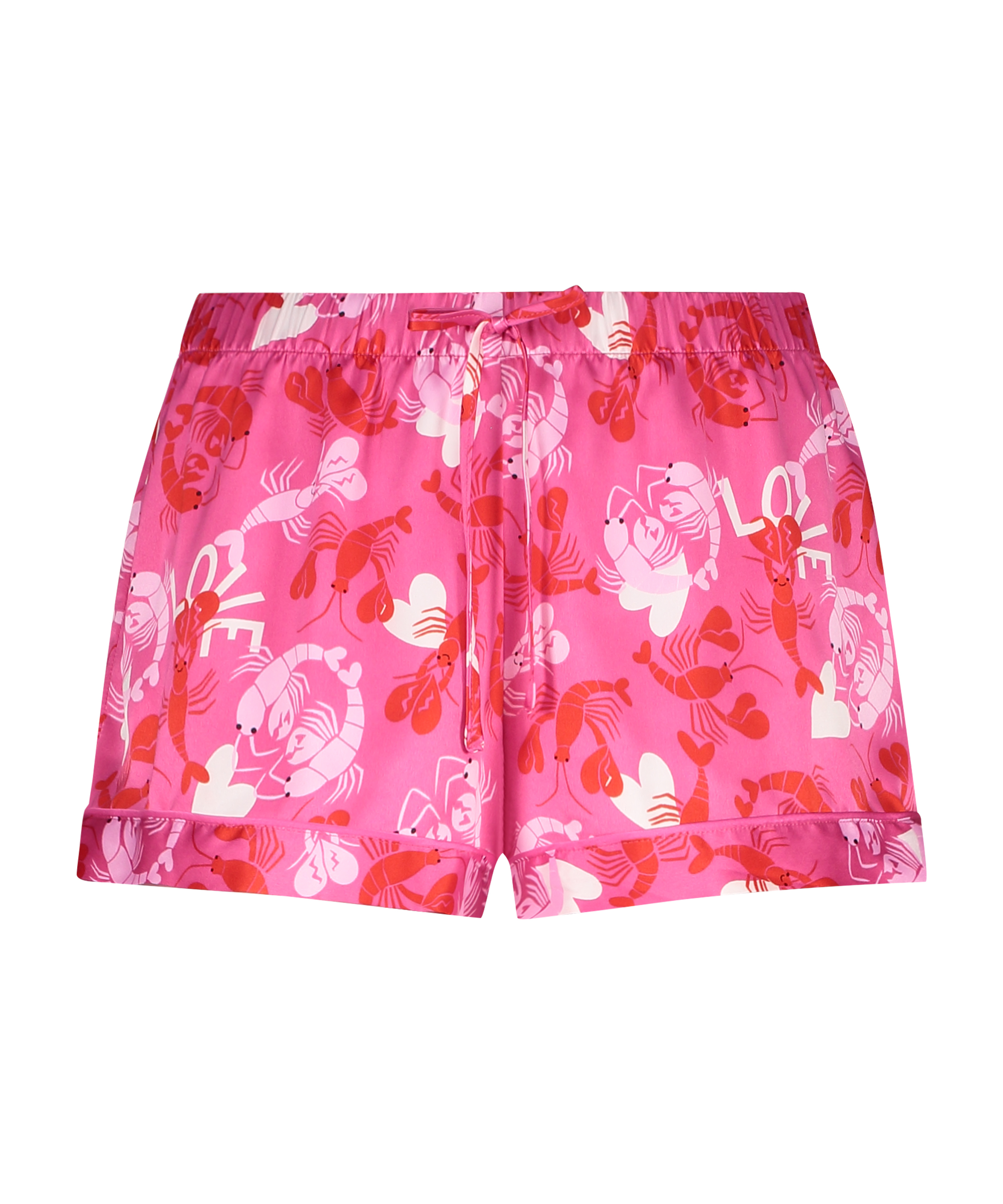 Short de pyjama Satin, Rose, main