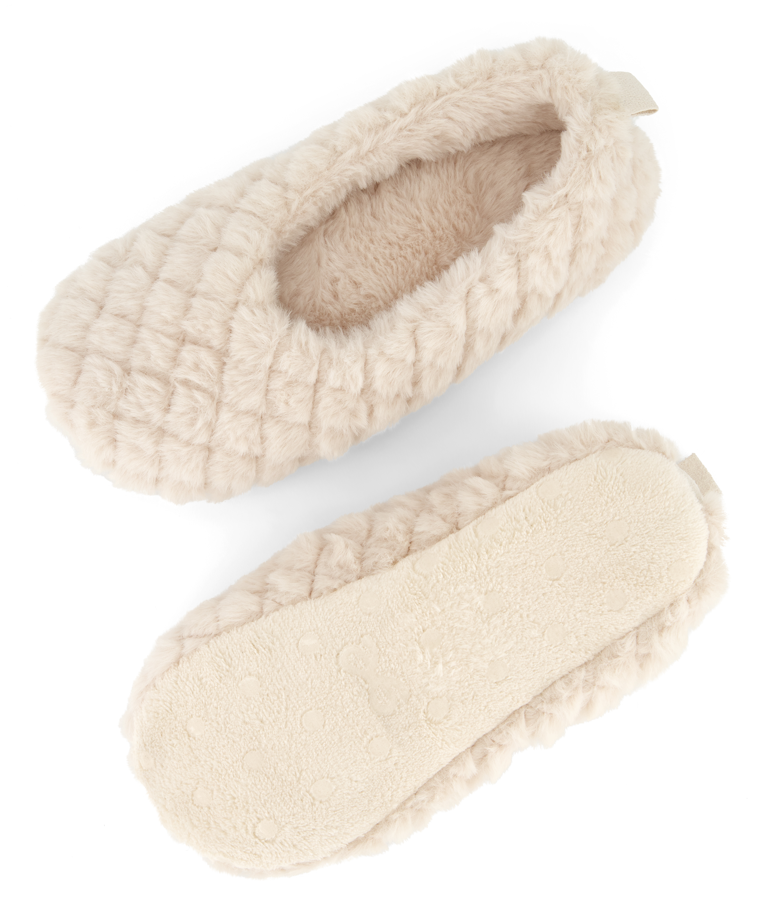 Pantoufles ballerines moelleuses, Beige, main