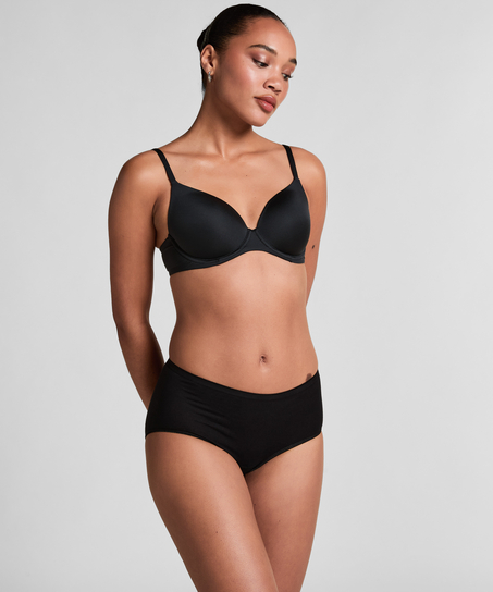 Superslip midi coton, Noir