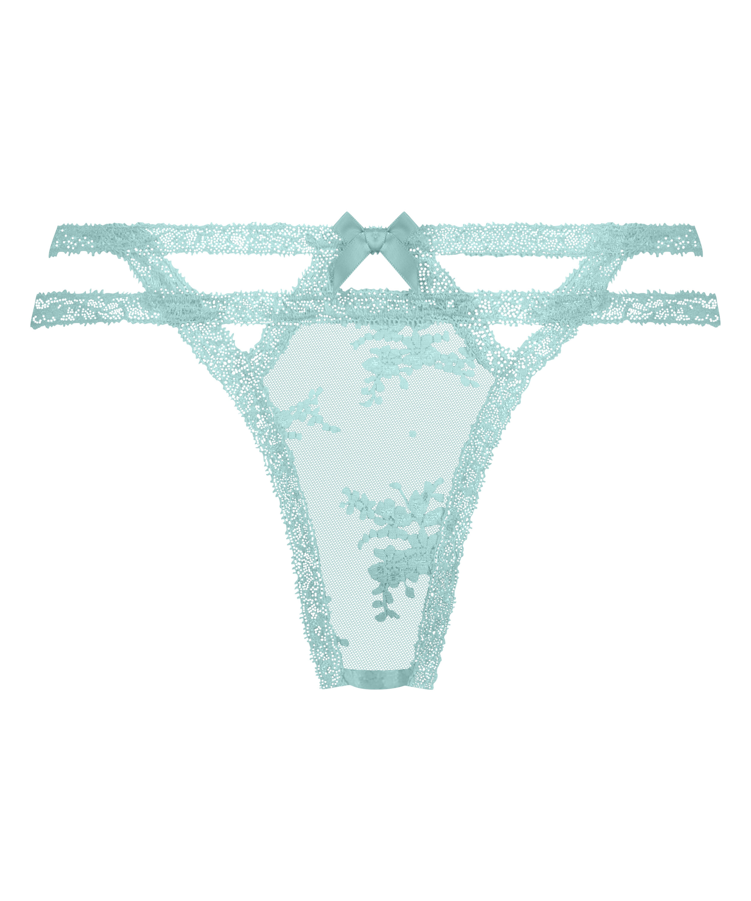 String Dentelle Irina Empreinte - Taille 38 (FR) / 36 (EU) - Couleur Bleu Ciel - Neuf Avec étiquettes