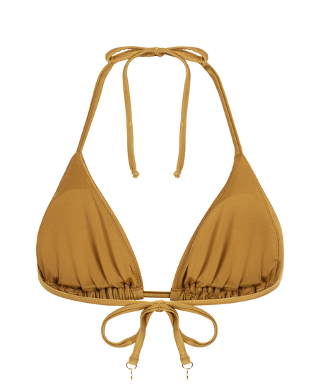 Haut de bikini triangle Boho, Jaune