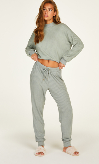 Petite Pantalon de pyjama Brushed Rib, Vert
