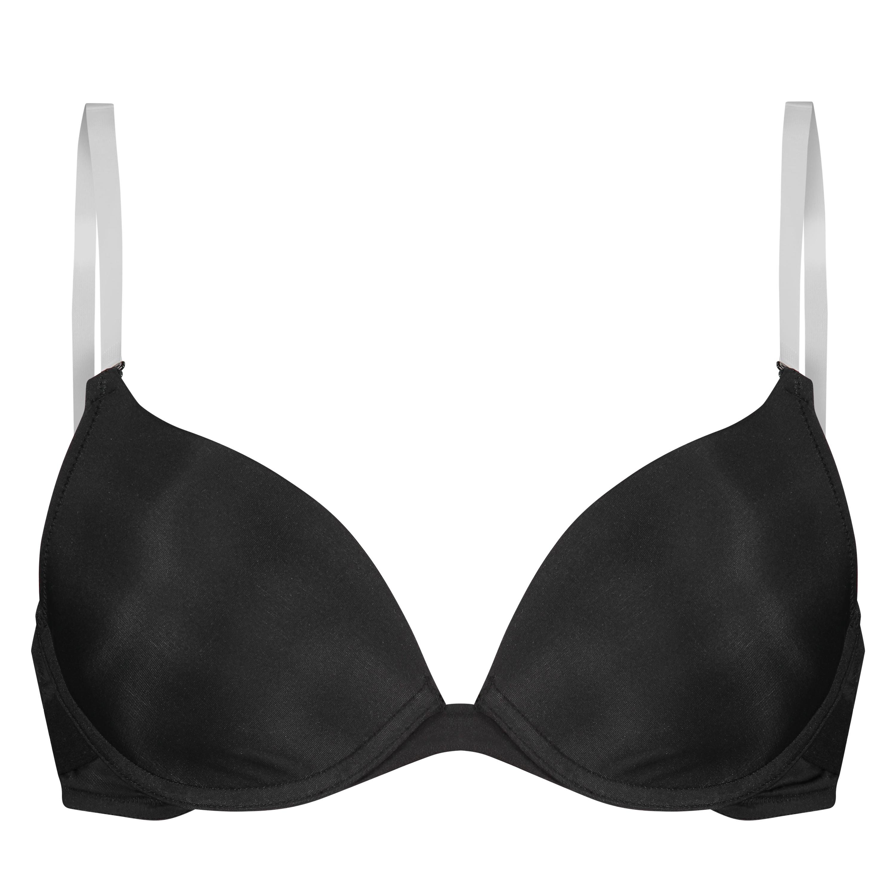 Soutien-gorge à armatures préformé push-up sans bretelles Transparent Back, Noir, main