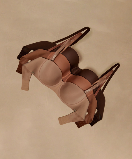 Soutien-gorge &agrave; armatures pr&eacute;form&eacute; sans bretelles Jane, Beige