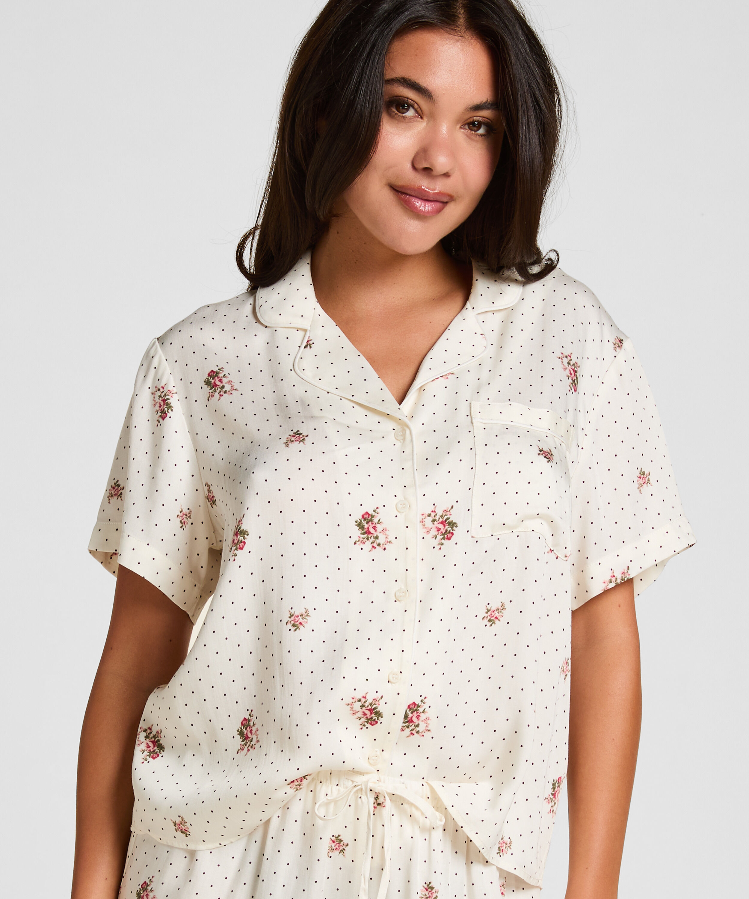 Veste de pyjama Satin, Blanc