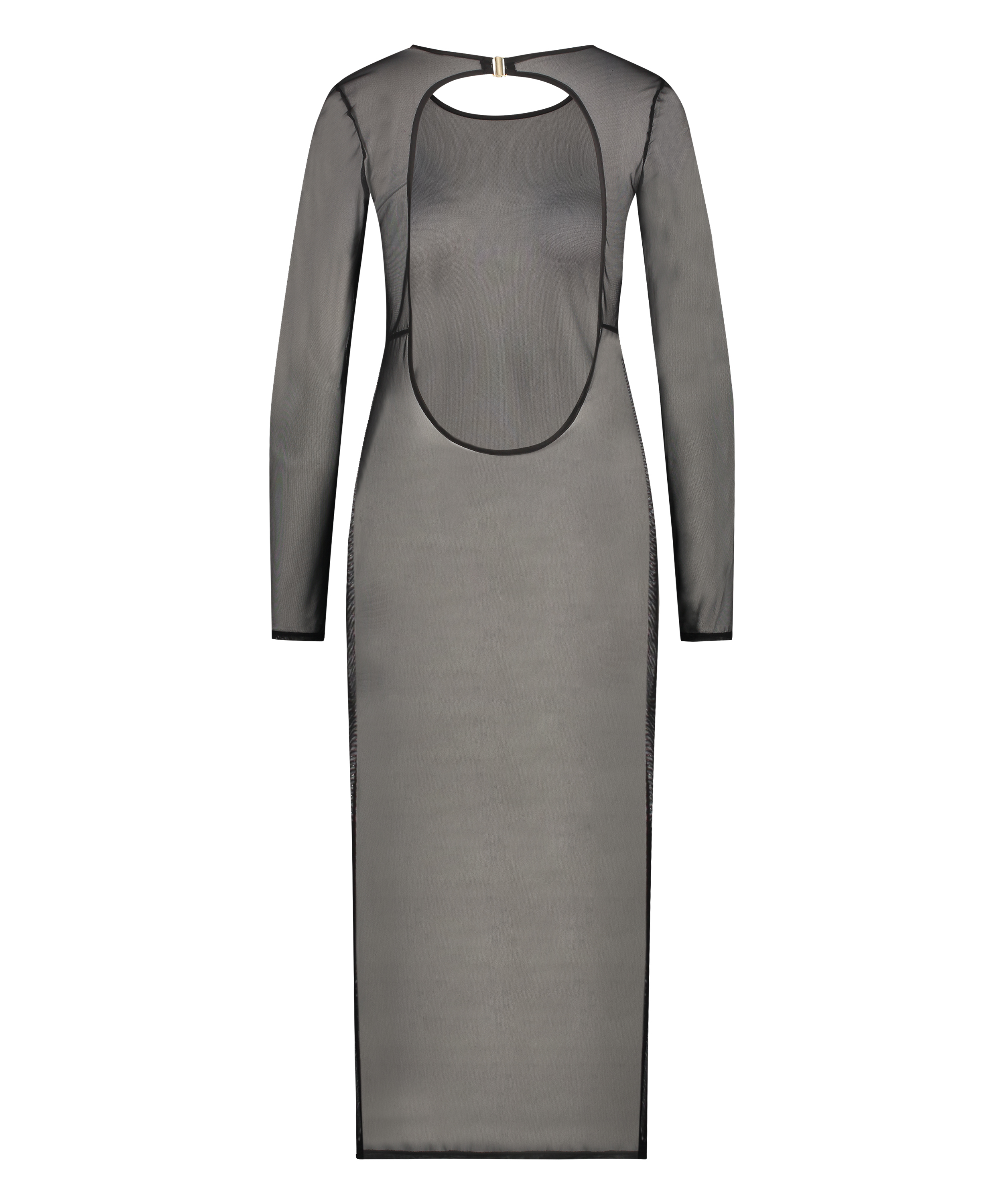 Robe longue extra-fine, Noir, main