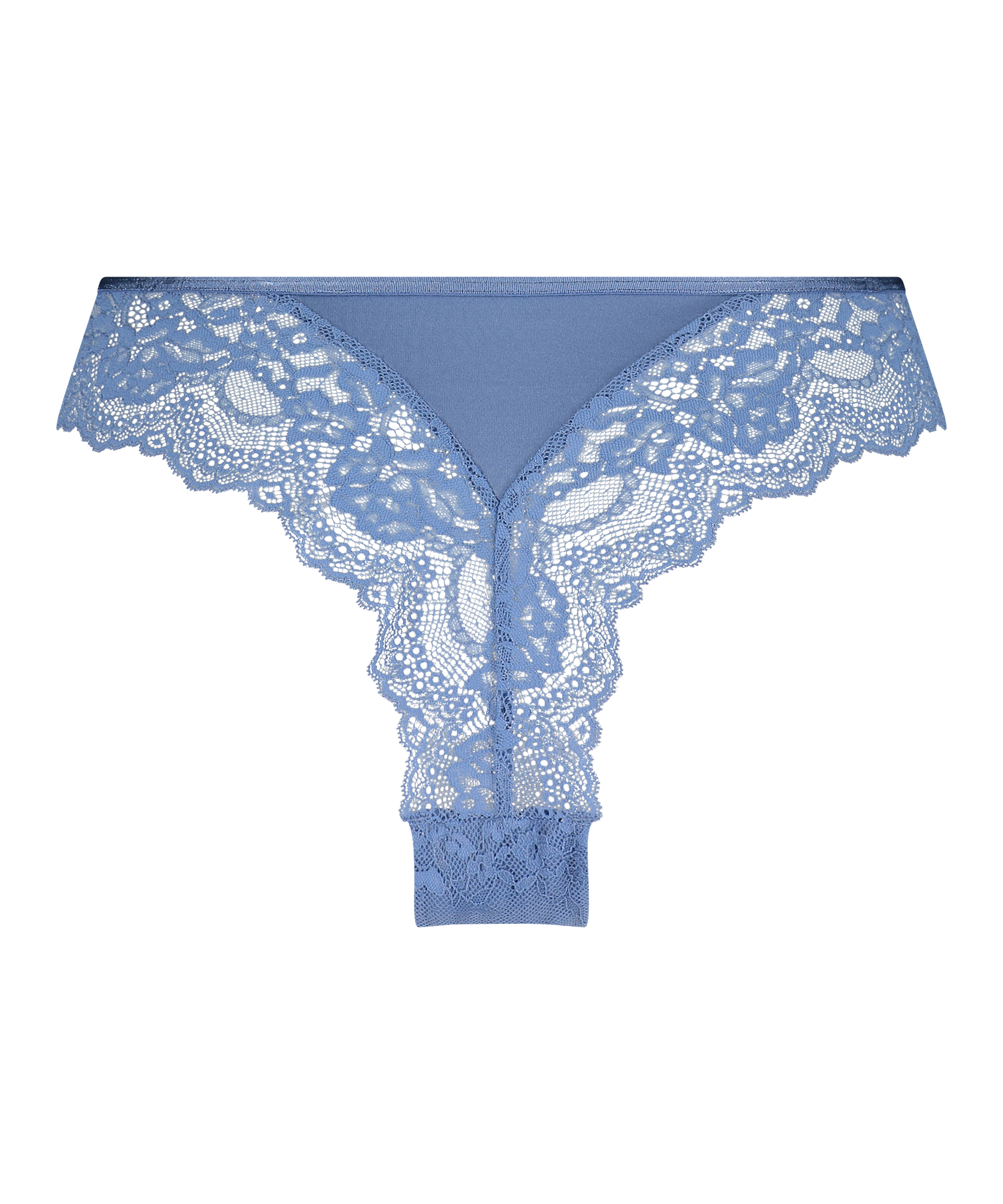 Slip brésilien jambes hautes Dora, Bleu, main