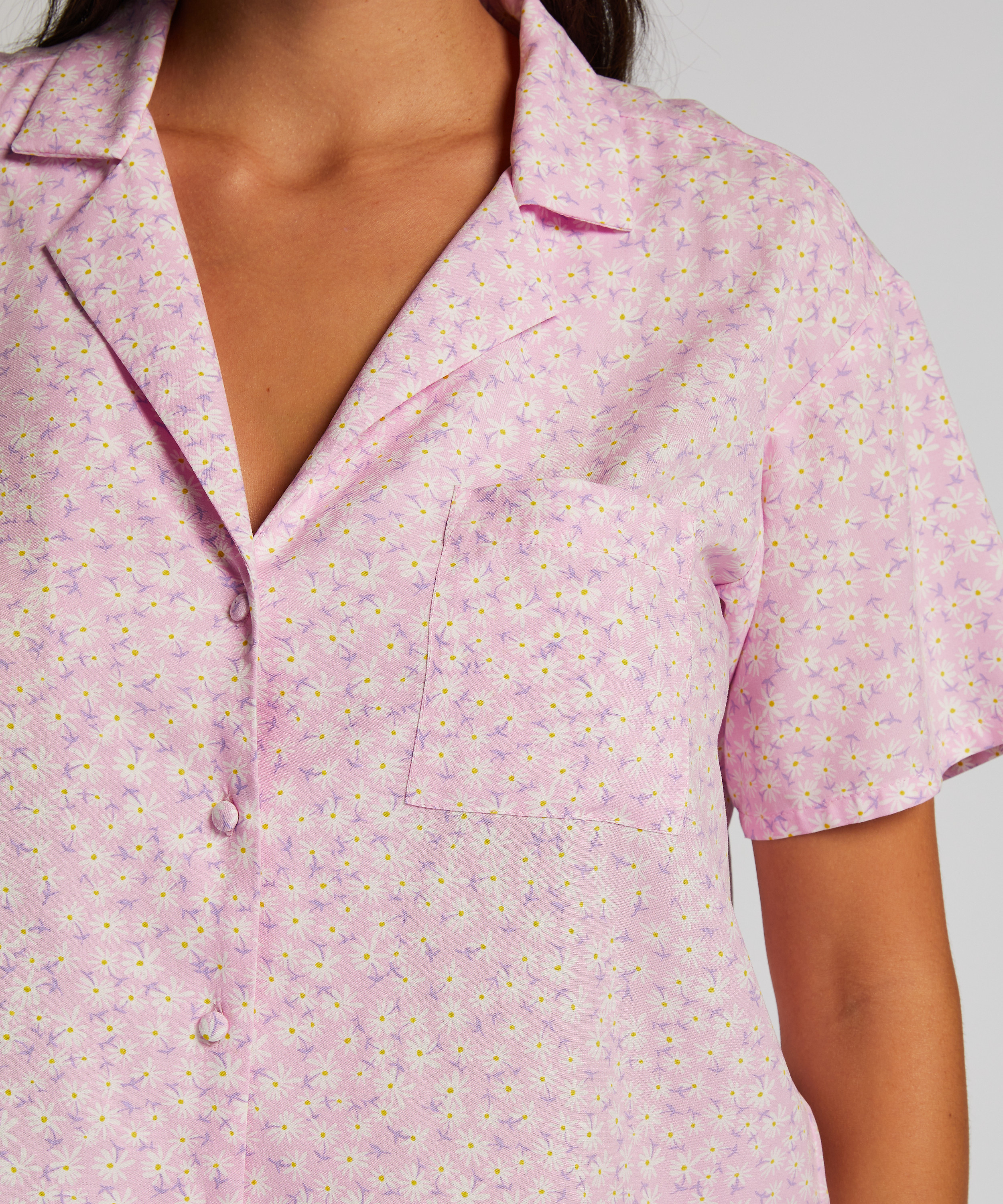 Haut de pyjama, Rose, main