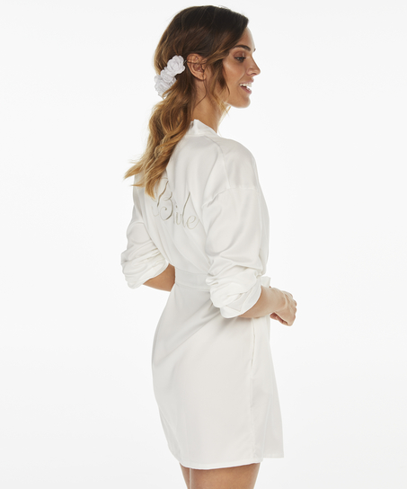 Kimono Satin Bridal, Blanc