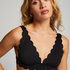Haut de bikini Triangle Scallop, Noir