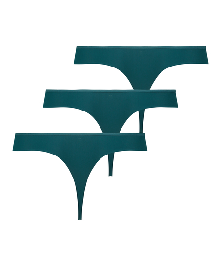 Lot de 3 strings Invisible, Vert