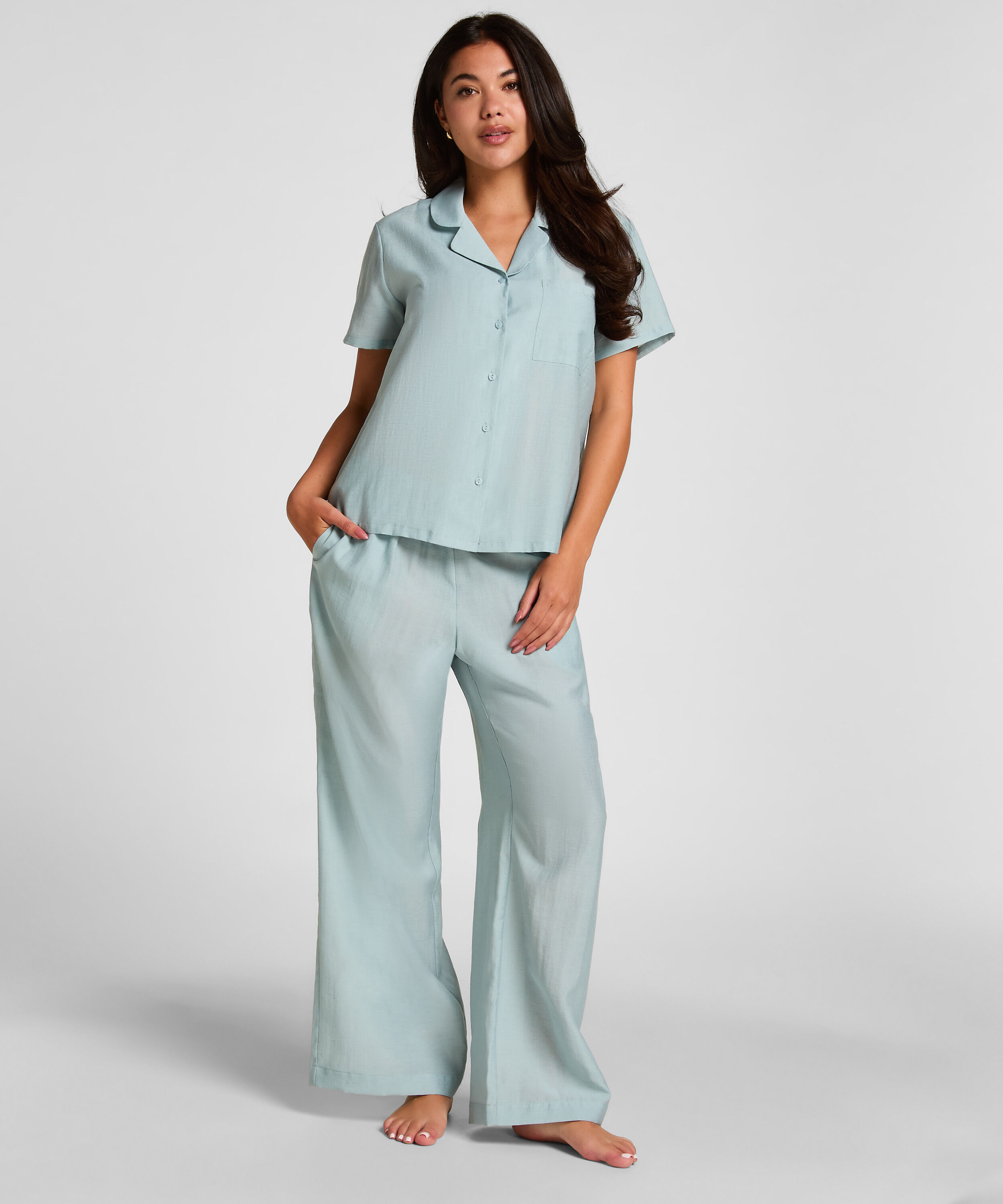Pantalon de pyjama Crinkled, Bleu Pantalon de pyjama Crinkled, Bleu