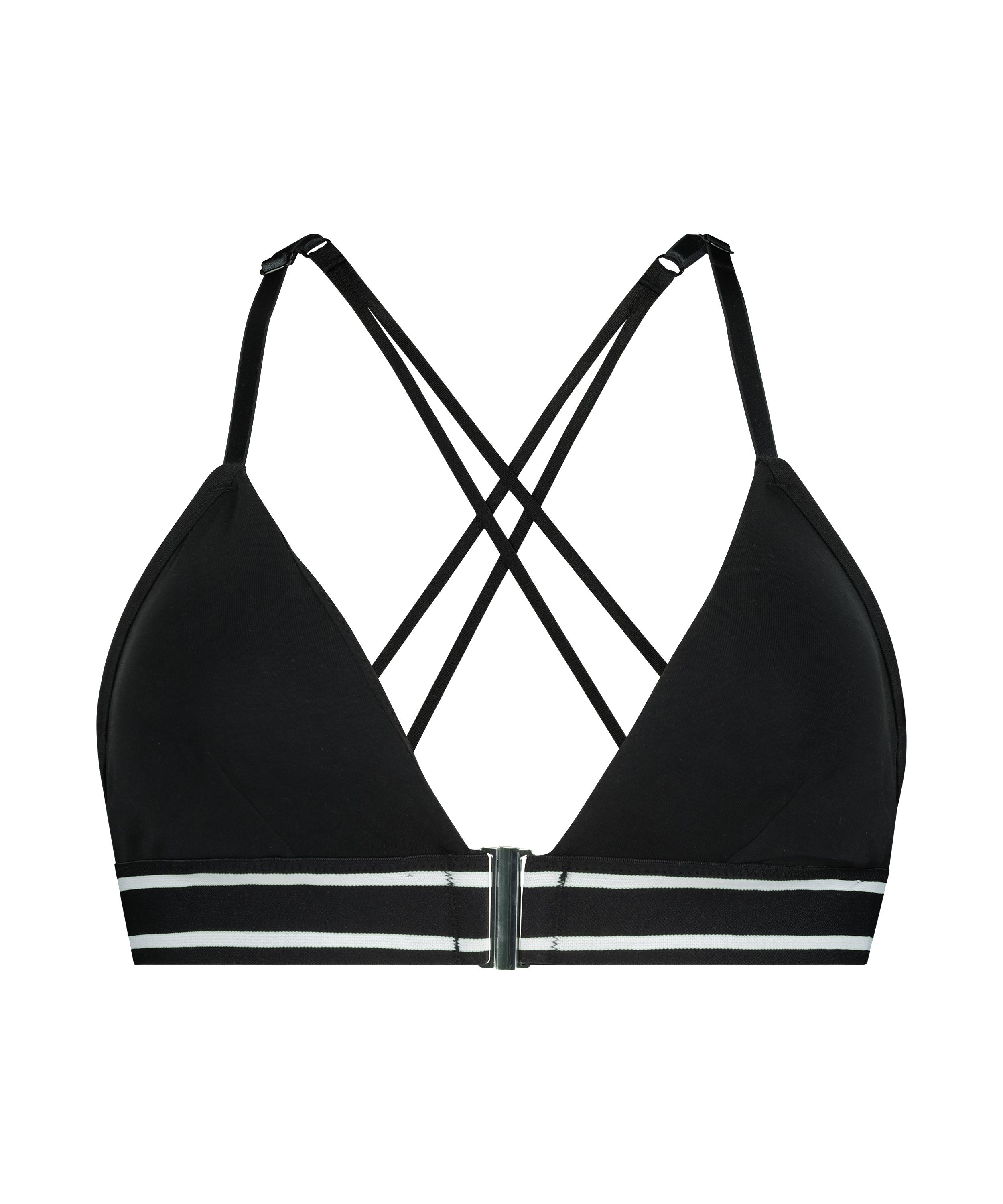 Brassière triangulaire moulée Coton Casey, Noir, main