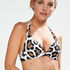 Haut de bikini push-up Animal Taille A - E, Blanc