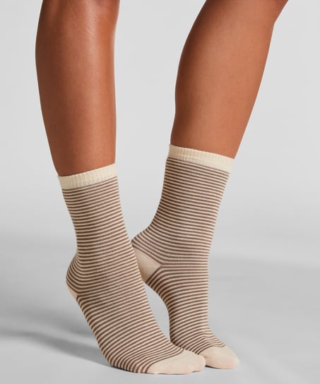 Chaussettes courtes en modal, Marron