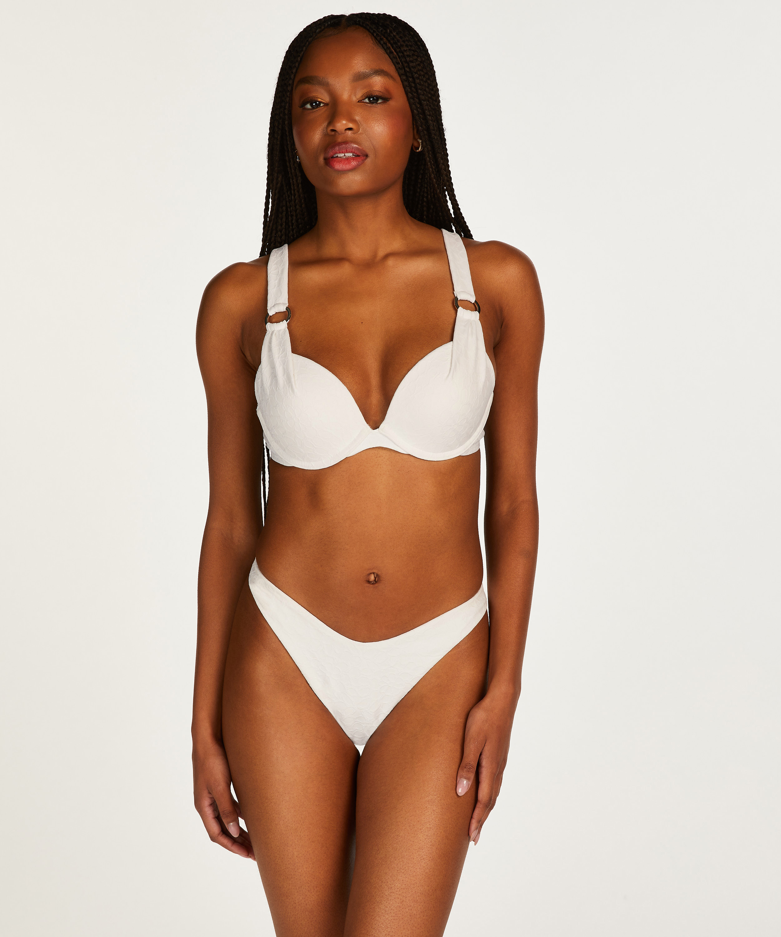 Haut de bikini rembourré Push-Up Sri Lanka, Blanc, main