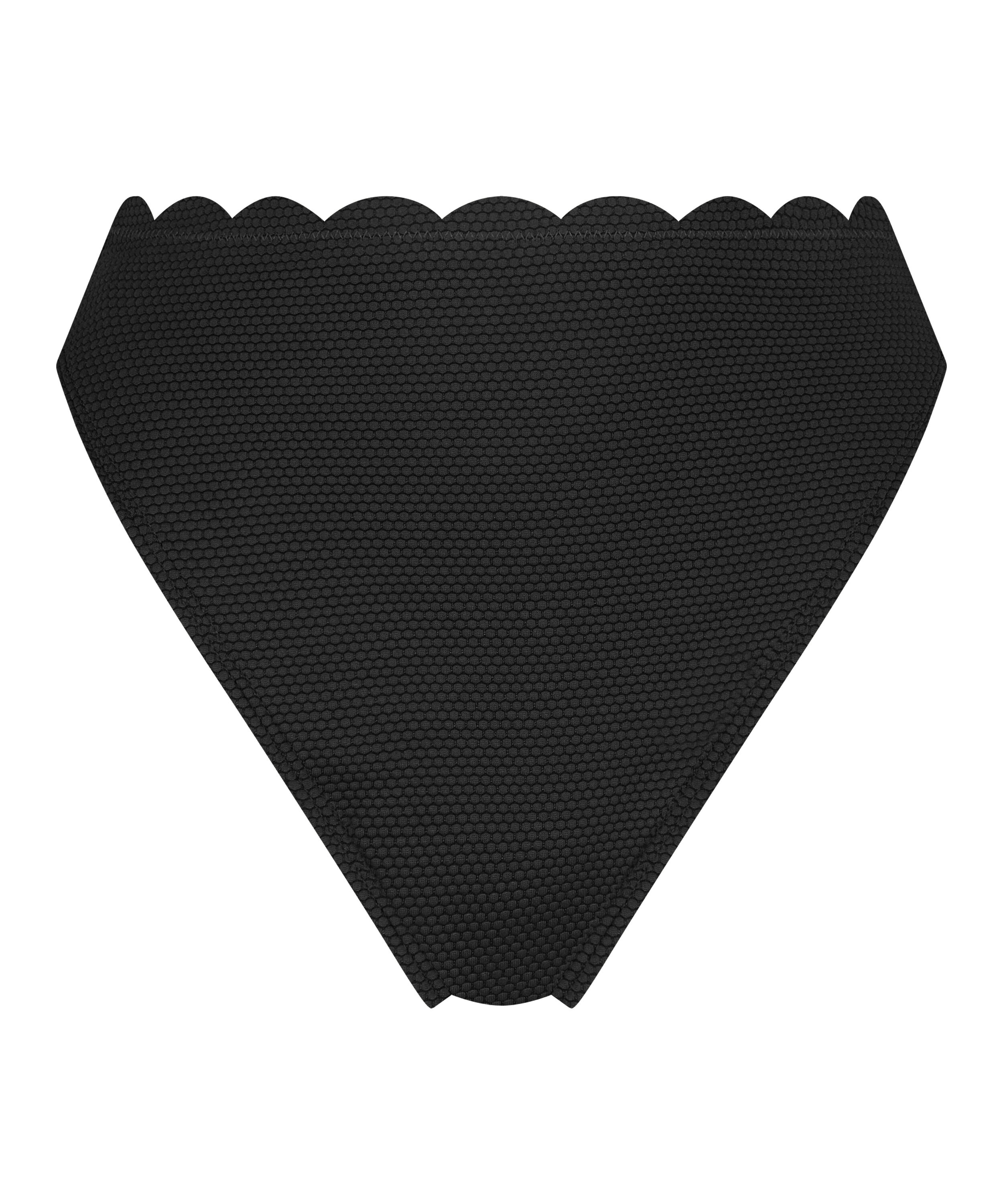 Slip de Bikini Rio Scallop, Noir