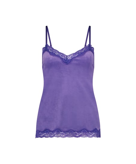 Camisole velours Dentelle, Violet