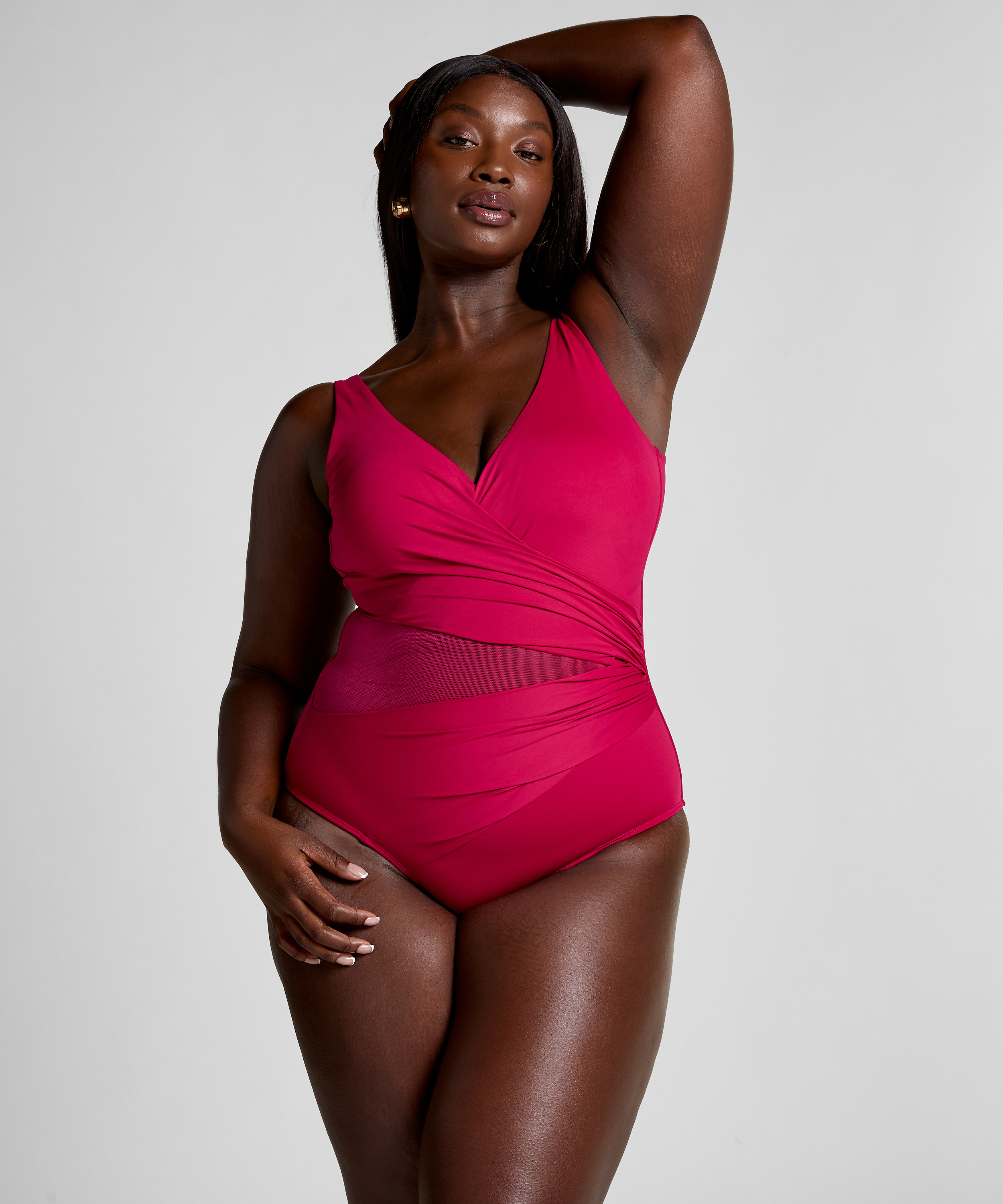 Maillot de bain Shaping Shell Mesh, Rose, main