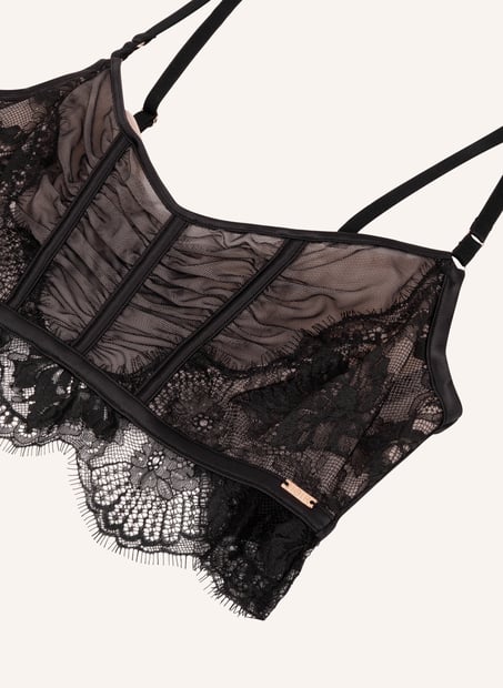 Soutien-gorge à armatures non-préformé longline Cynthia, Noir