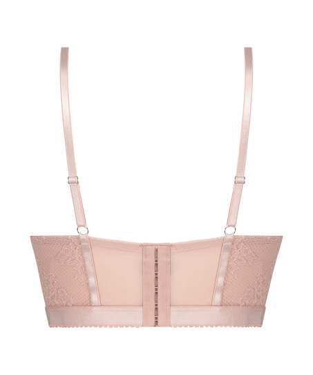 Soutien-gorge rembourré à armatures longline Malika, Rose