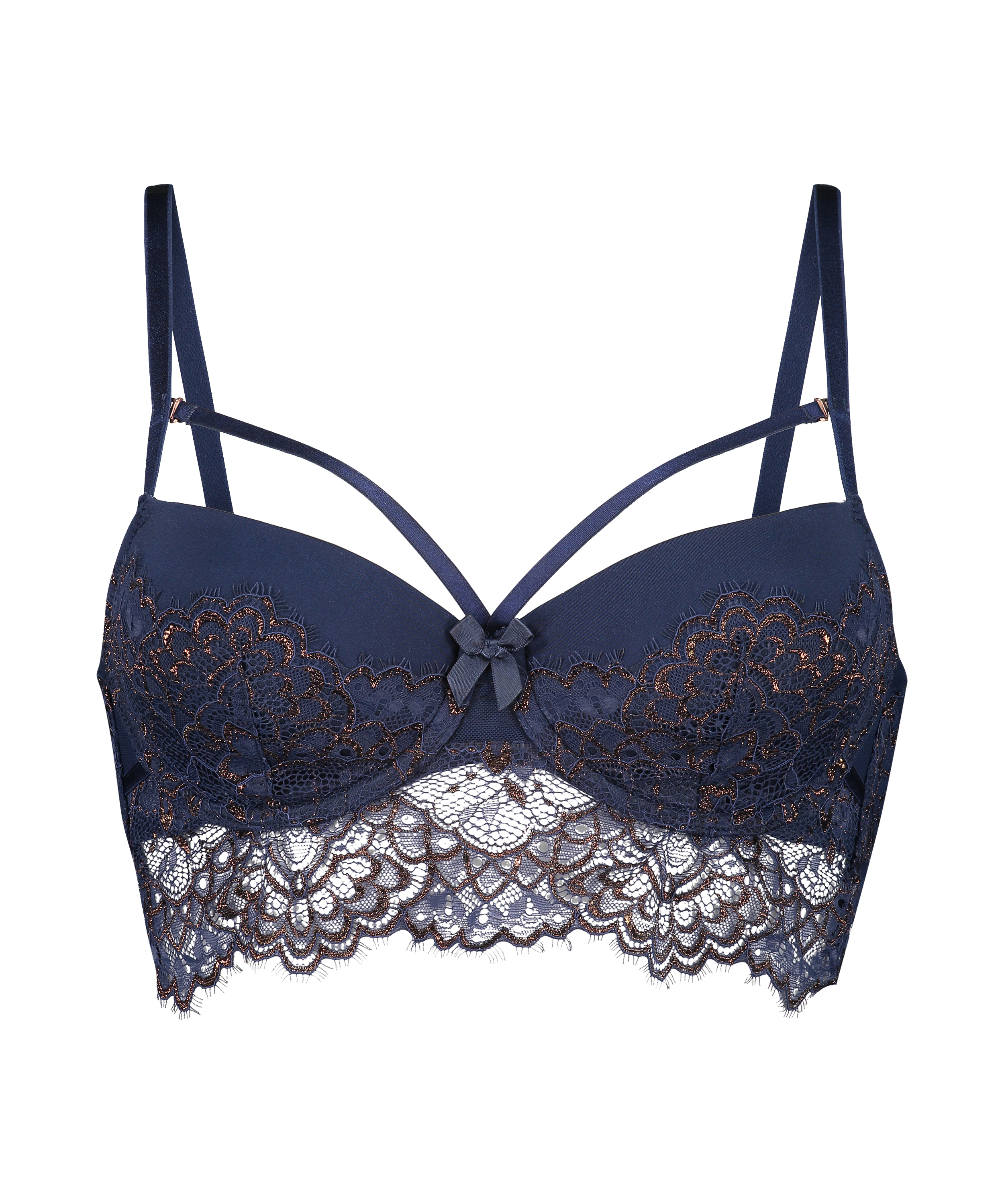 Soutien-gorge long rembourré à armatures Rya, Bleu, main