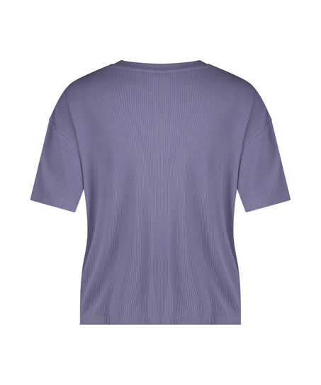 Top manches courtes Rib, Violet