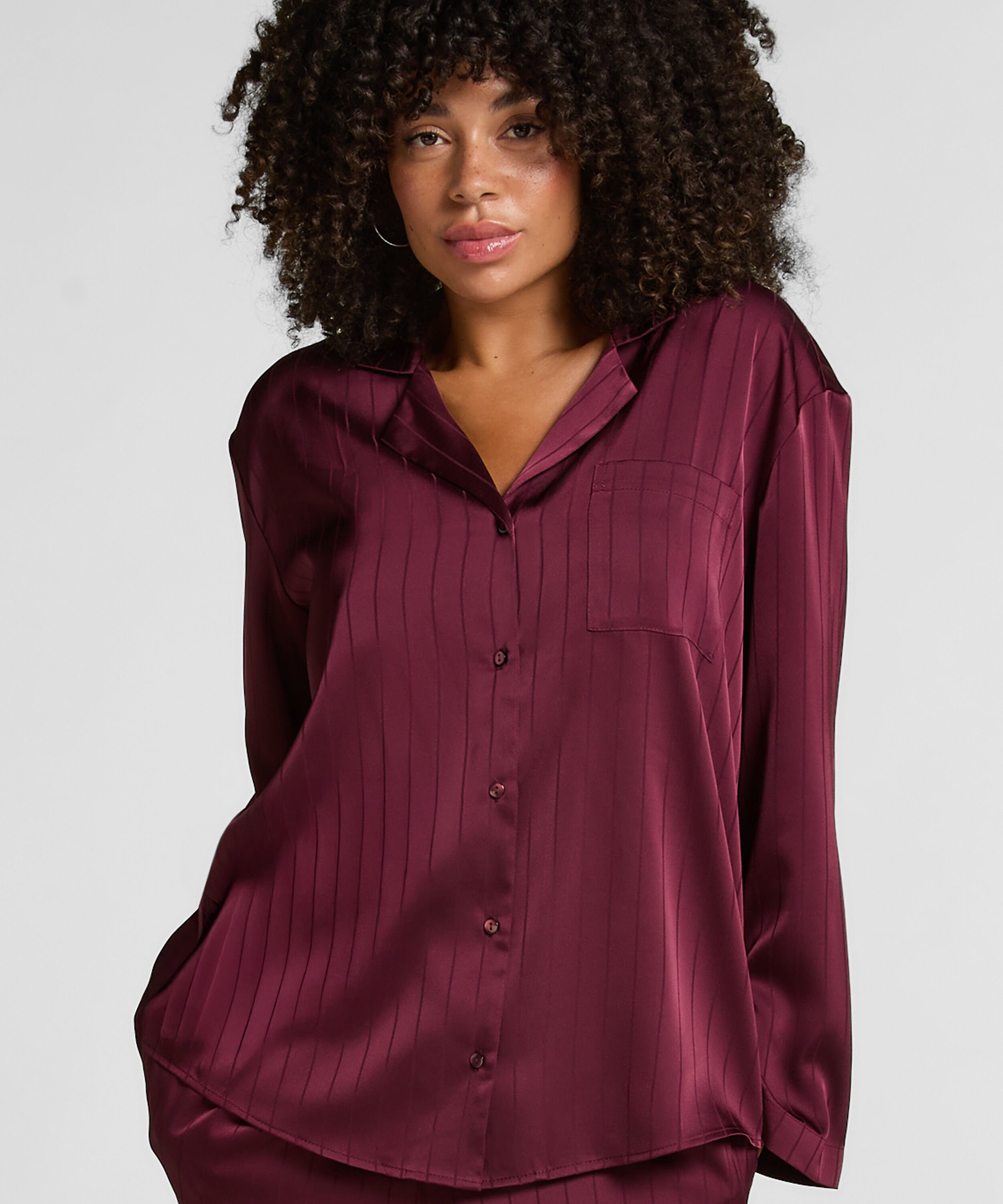 Veste en satin &agrave; rayures, Violet