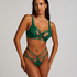 Soutien-gorge rembourré demi-bonnet à armatures longline Iggy, Vert