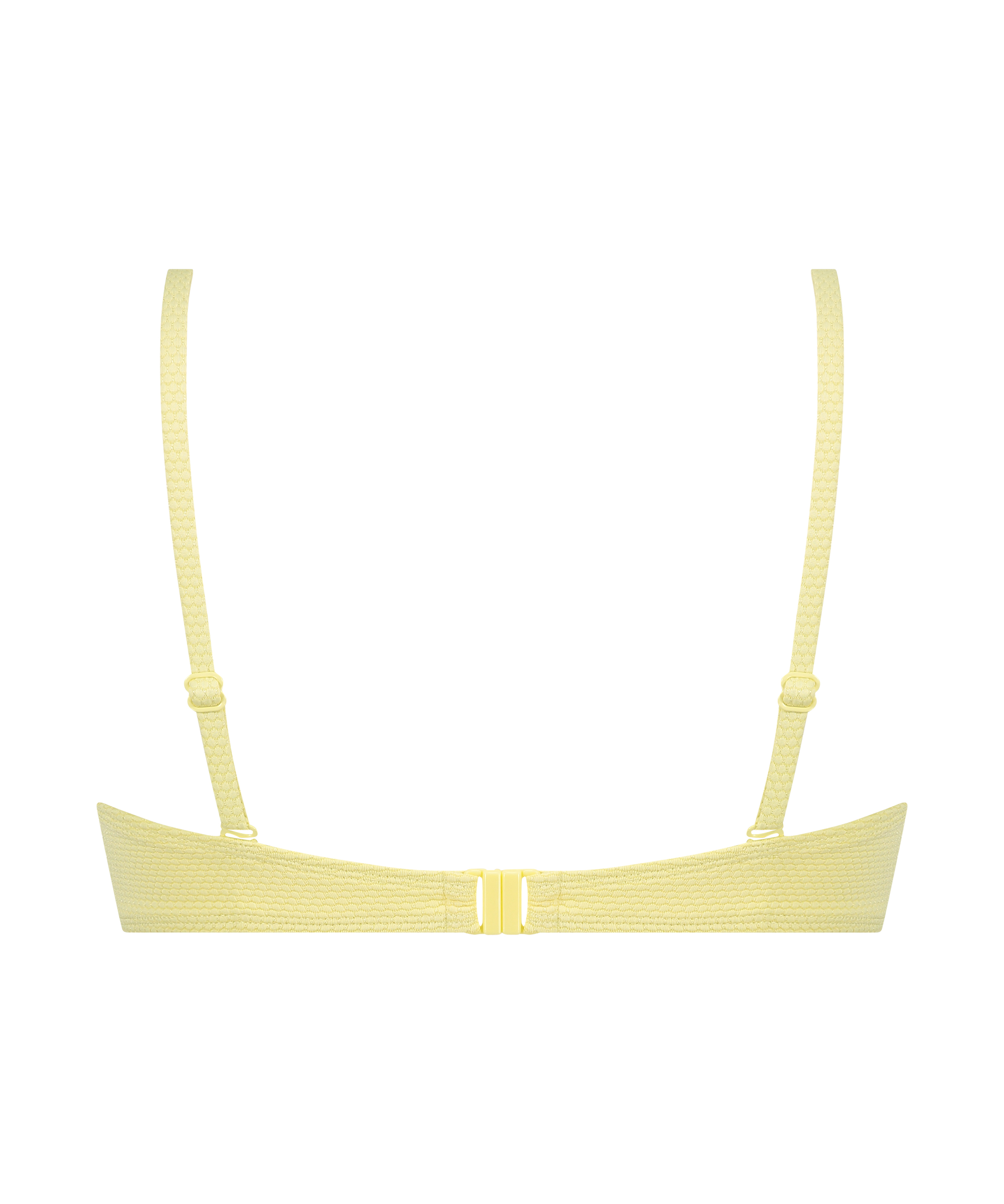 Haut de bikini sans bretelles préformé à armatures Scallop Taille E +, Jaune, main