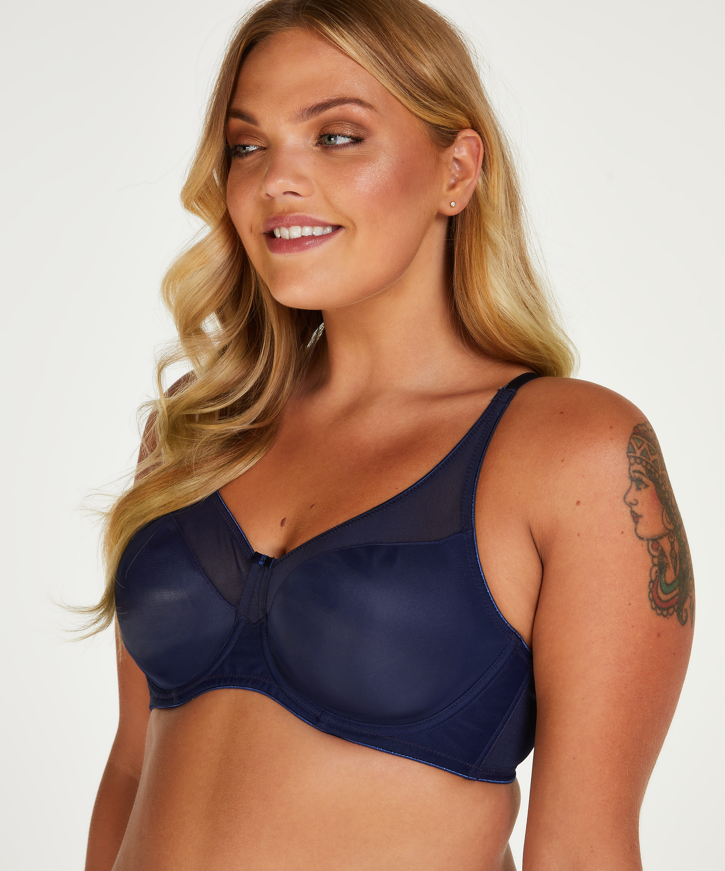 Soutien-gorge à armatures non-préformé minimiseur Nina, Bleu, main