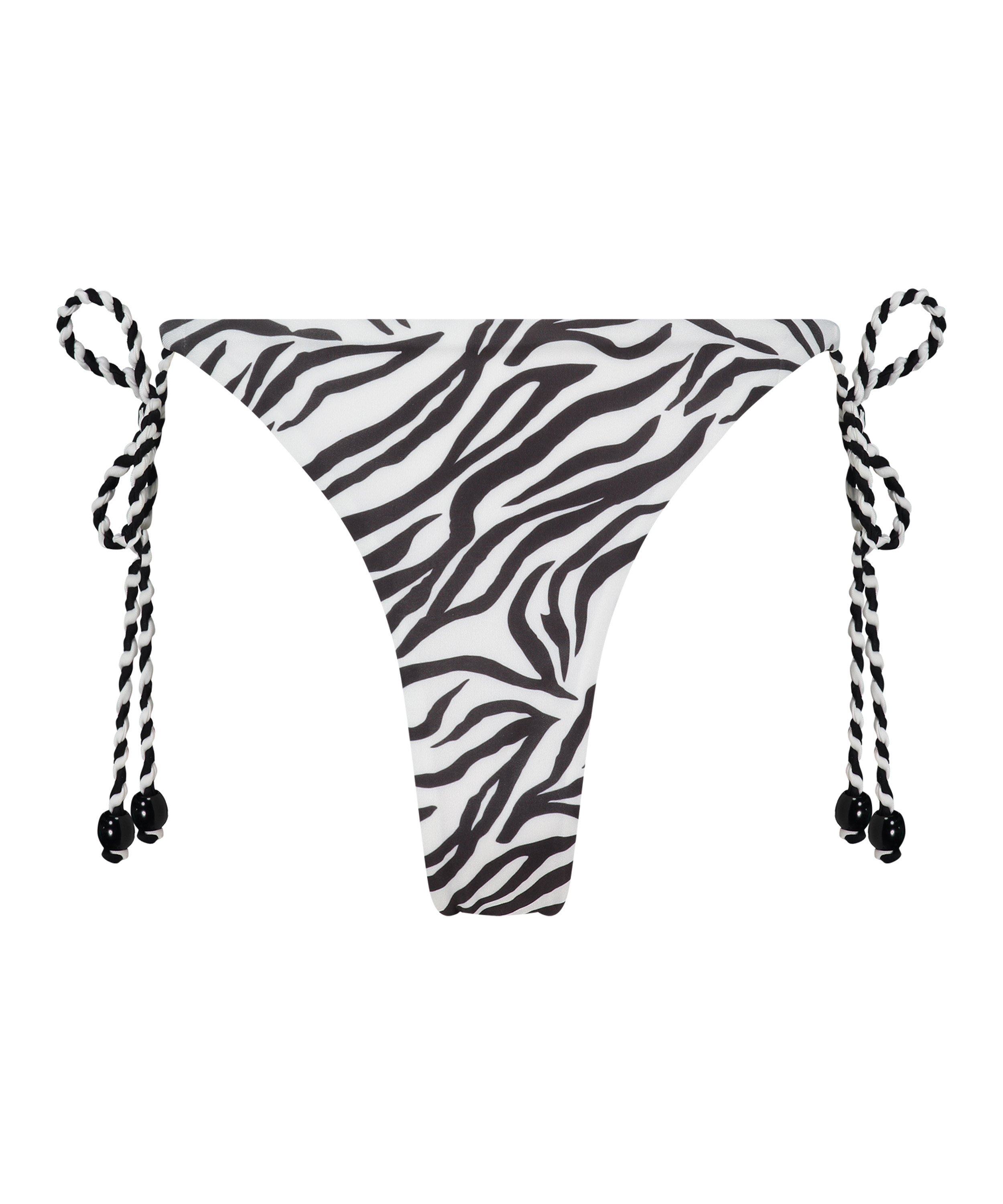 Slip de Bikini Cheeky Tanga Doha Zebra, Blanc, main