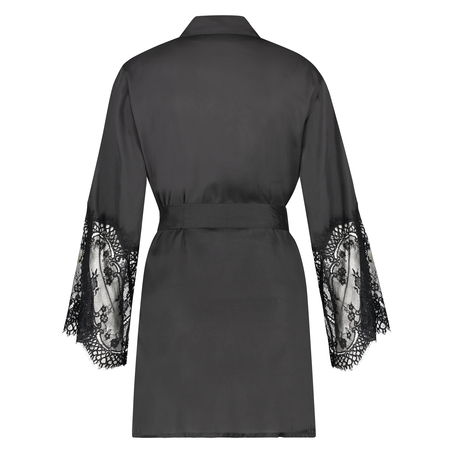 Kimono Lace Satin, Noir