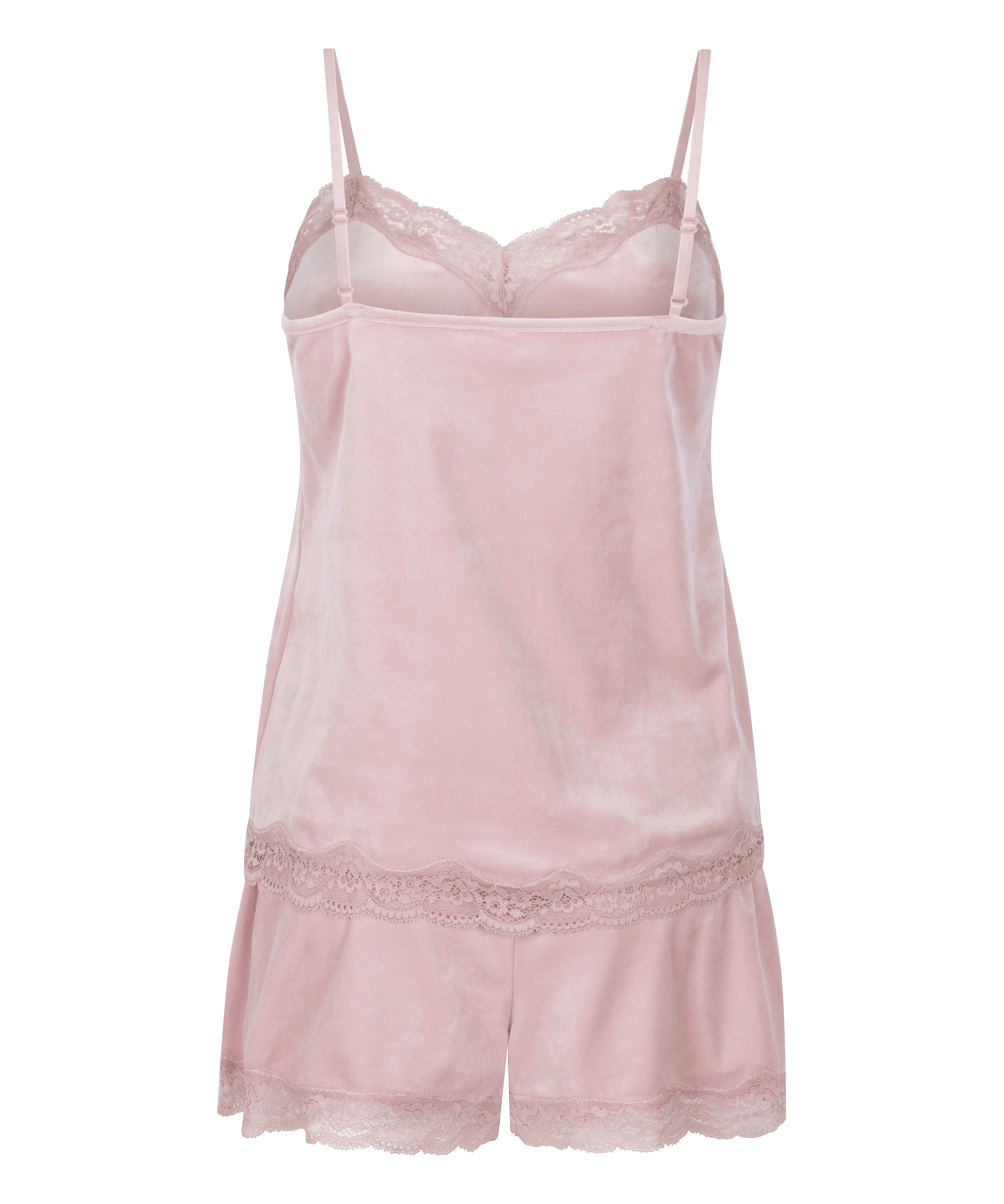 Camisole velours Dentelle, Rose, main