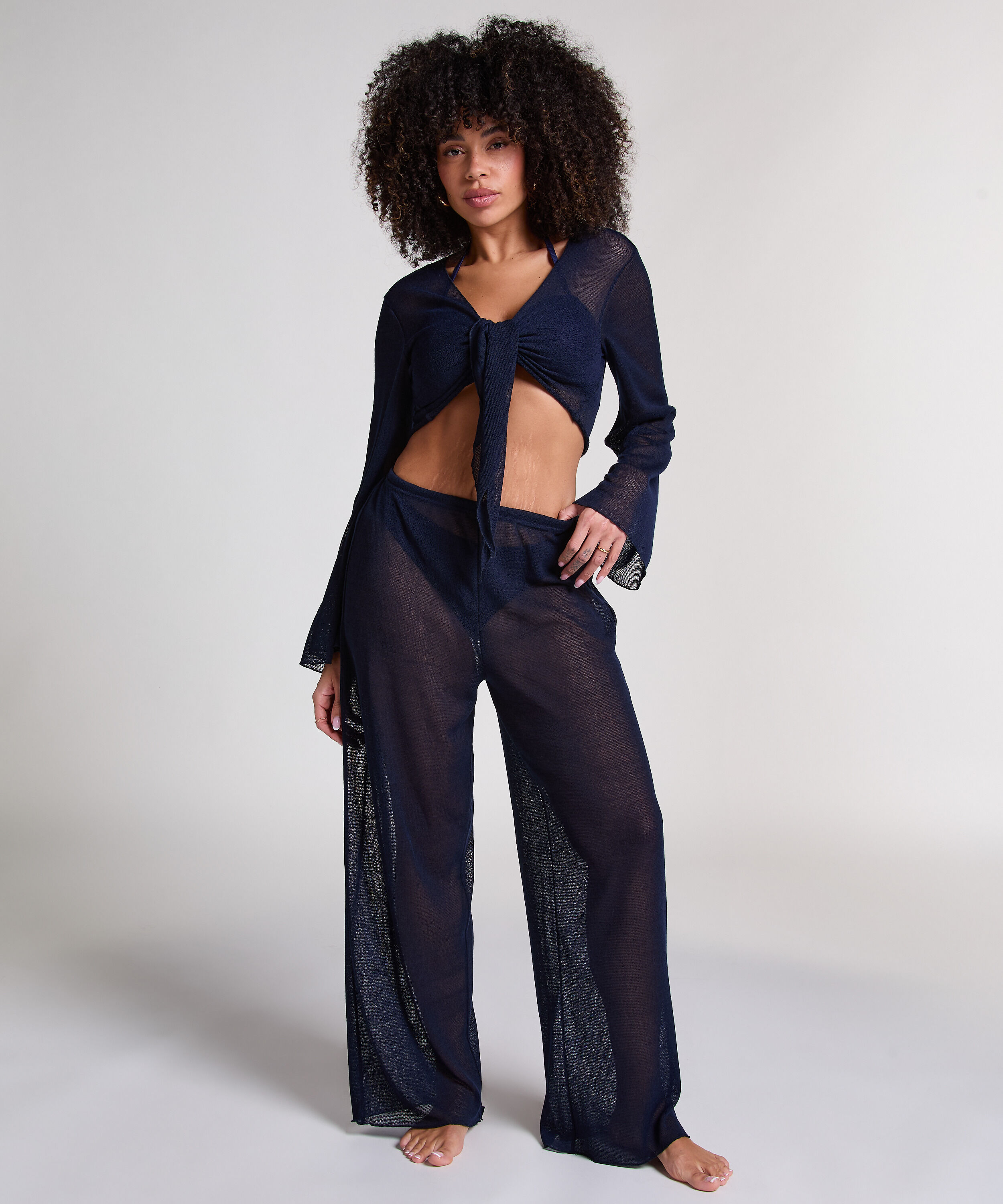 Pantalon de plage en maille, Bleu