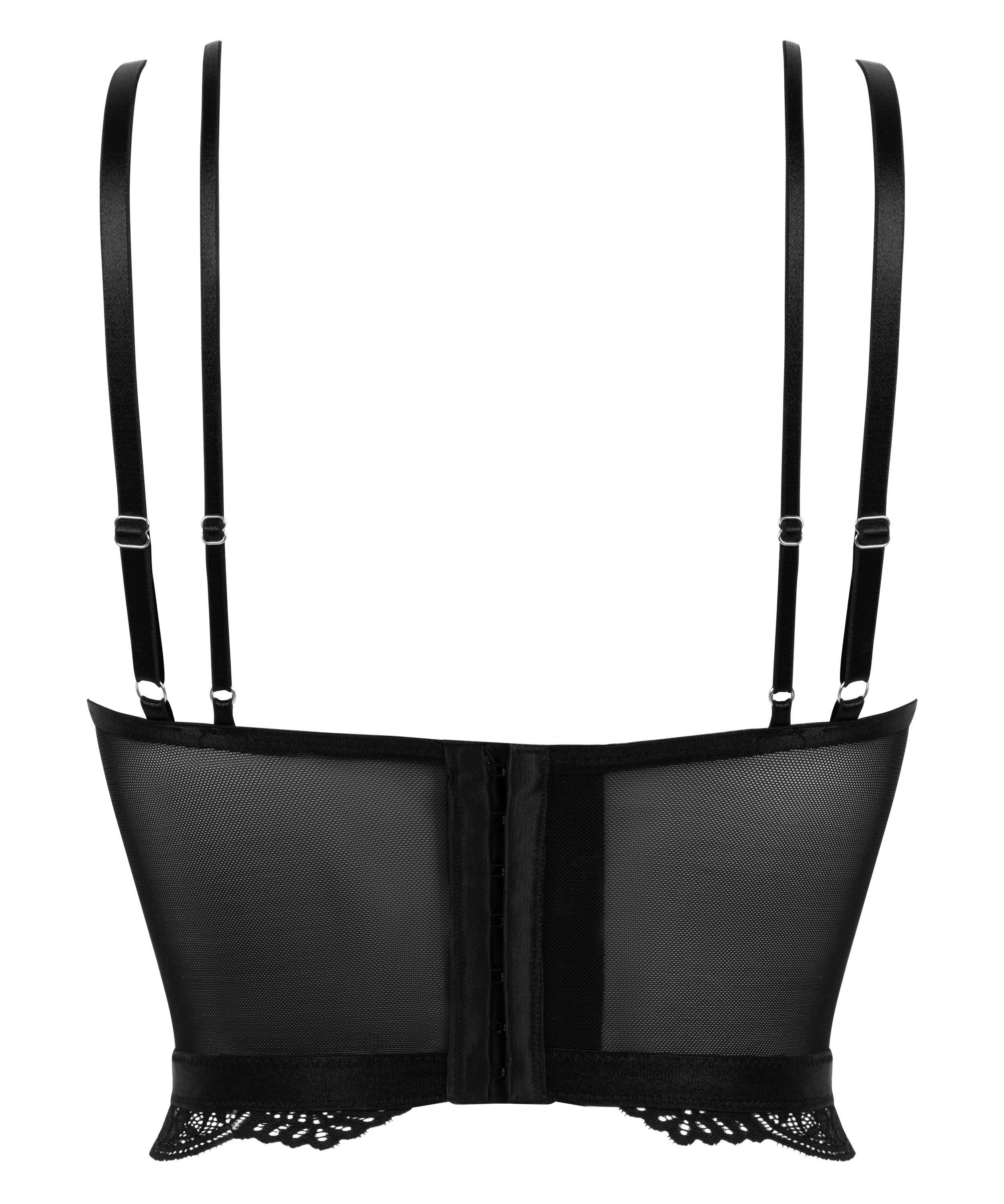 Soutien-gorge à armatures préformé push-up et longline Coco, Noir, main