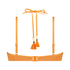 Haut de bikini Lurex Scallop, Orange