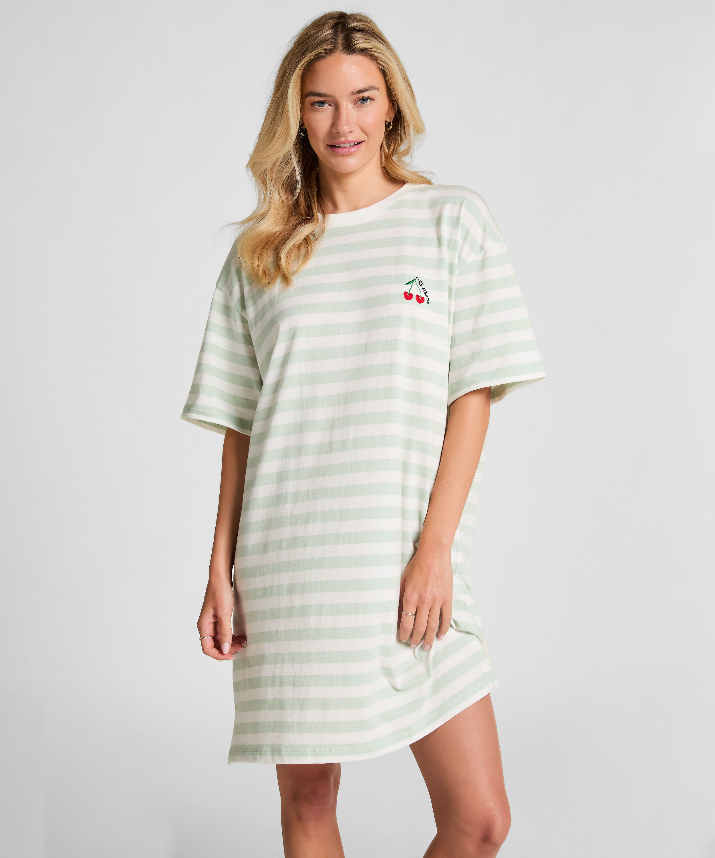 Chemise de nuit col rond, Vert