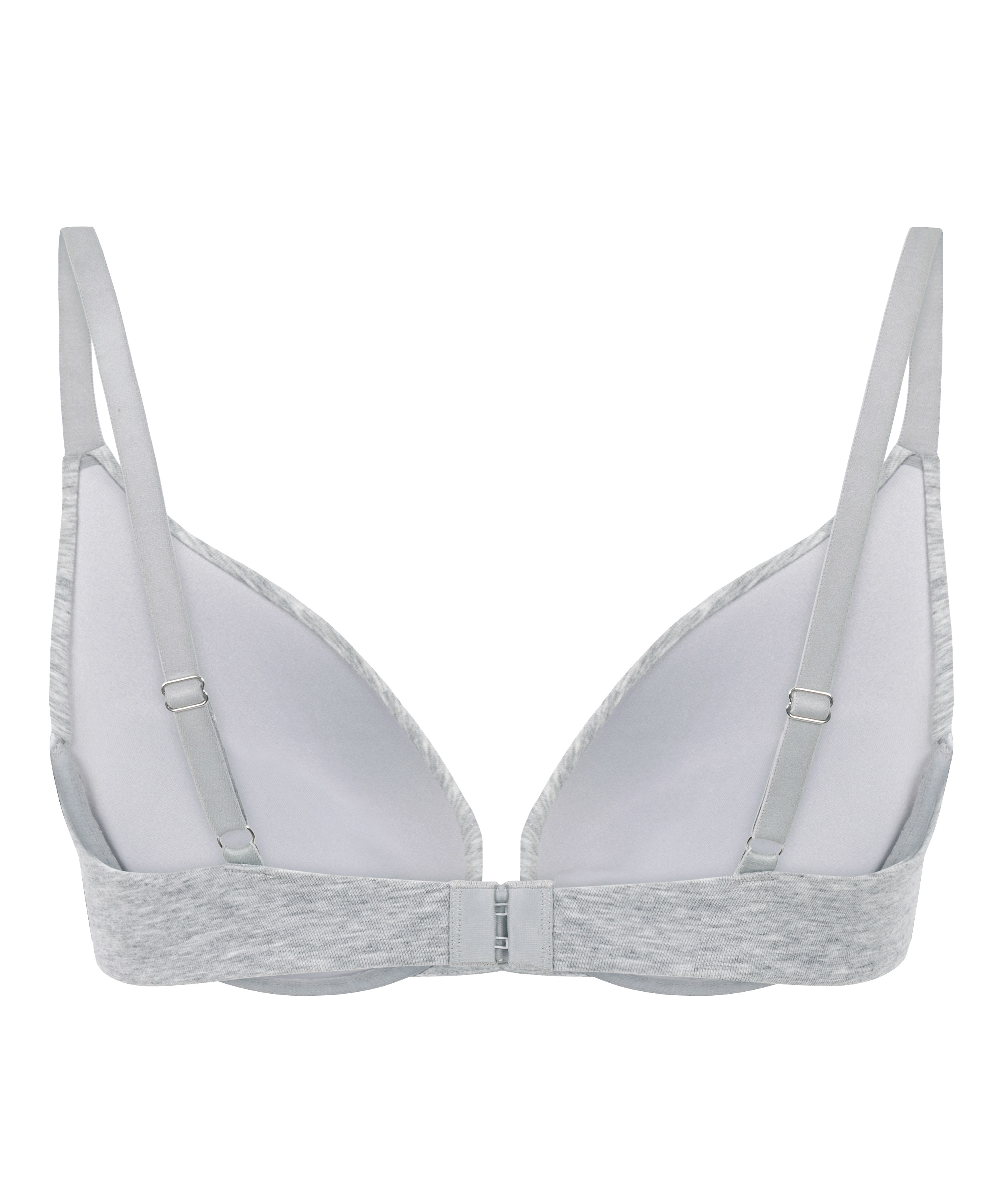 Soutien-gorge à armatures rembourré push-up en coton, Gris, main